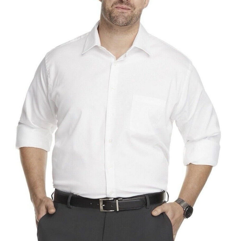 Van Heusen Big & Tall Stain Shield Dress Shirt SZ 18 NWT
